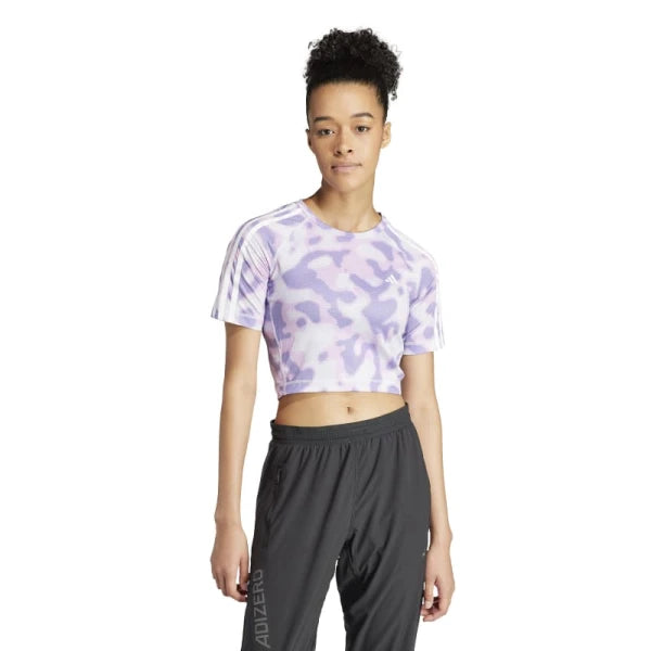 Remera Adidas Own The Run 3 Rayas - Violeta