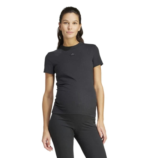 Remera Adidas Ribbed Fitted (Pre mamá) - Negro