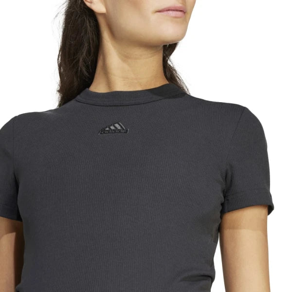 Remera Adidas Ribbed Fitted (Pre mamá) - Negro