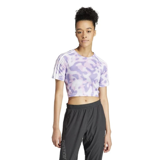Remera Adidas Own The Run 3 Rayas - Violeta